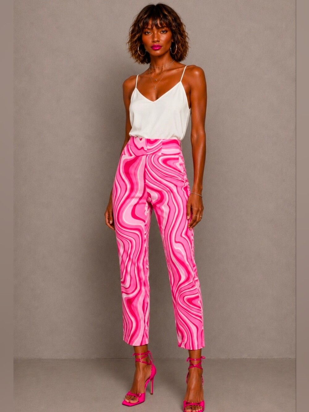 ZARA linen blend printed cropped pants size XS - NEW